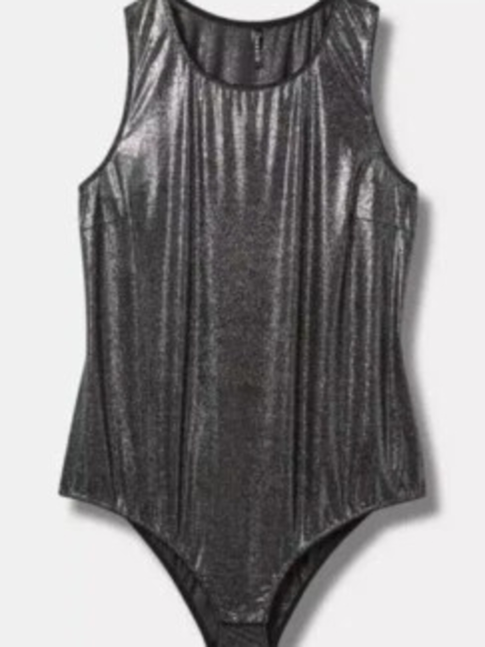 Torrid Black Sheer Metalic Sparkle Scoop Neck Bodysuit
